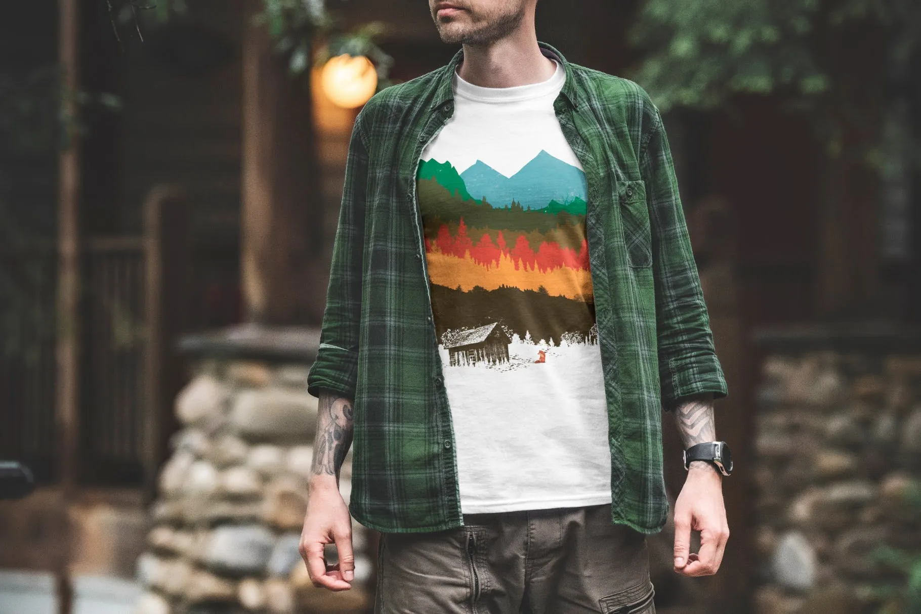 户外场景男士T恤设计效果图样机模板v2 T-Shirt Mockup Adventure  Edition Vol. 2插图(1)