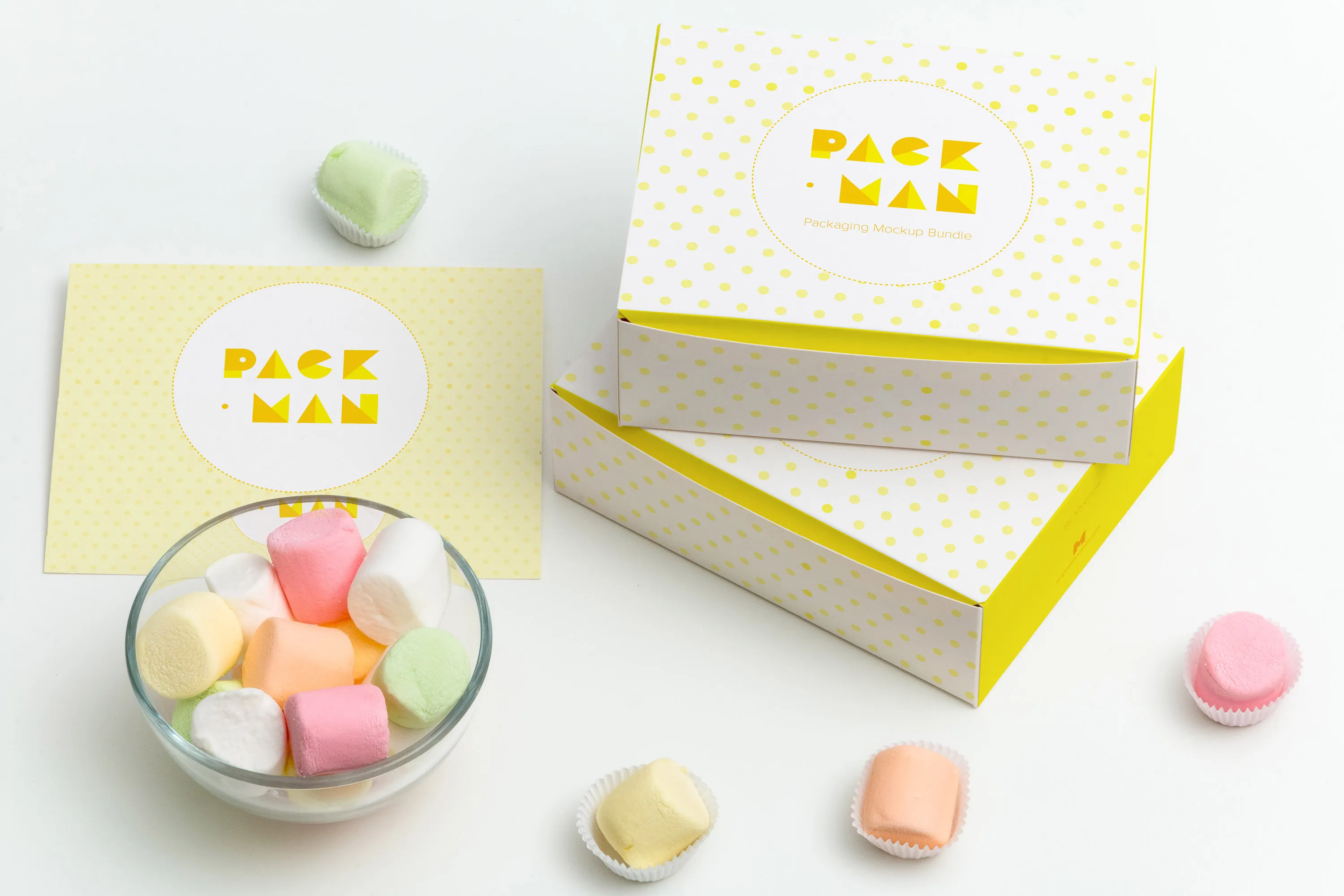 甜品包装礼盒设计图预览样机05 Sweet Box Mockup 05插图