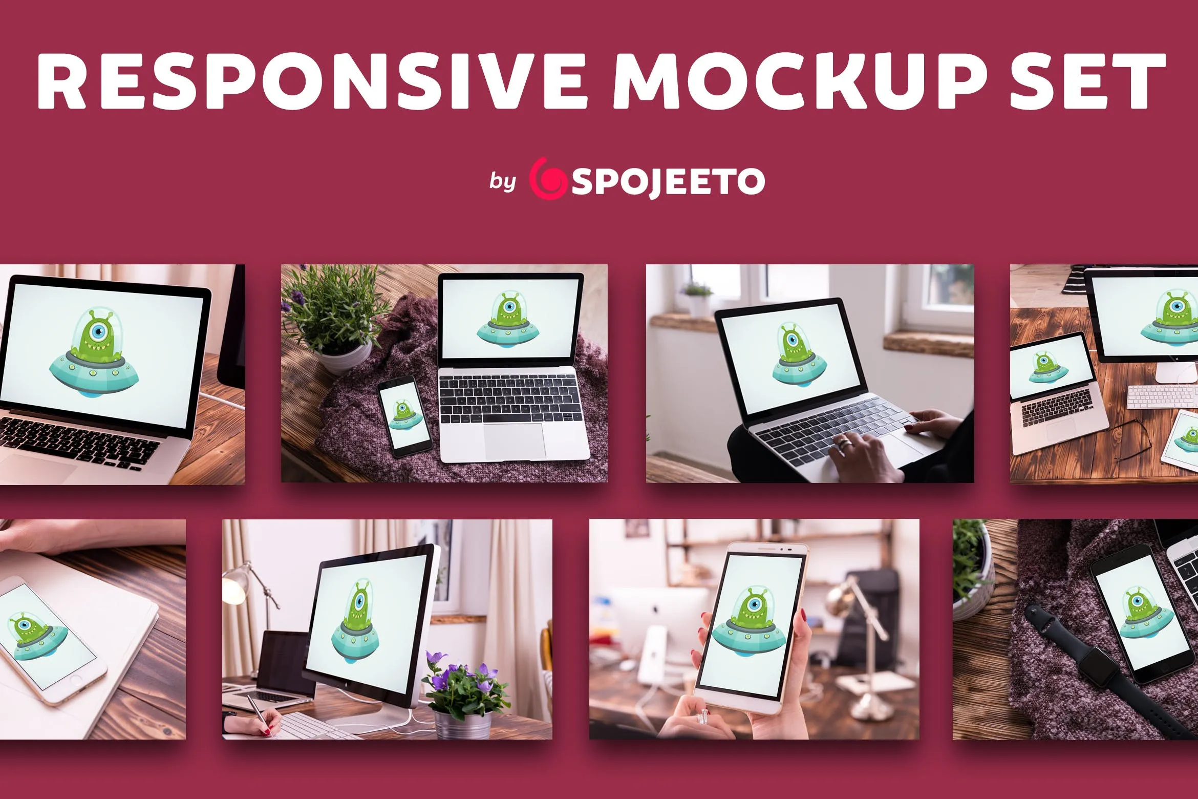 响应式网页设计作品演示像素设计精选样机模板合集 Responsive Devices Mockup Set