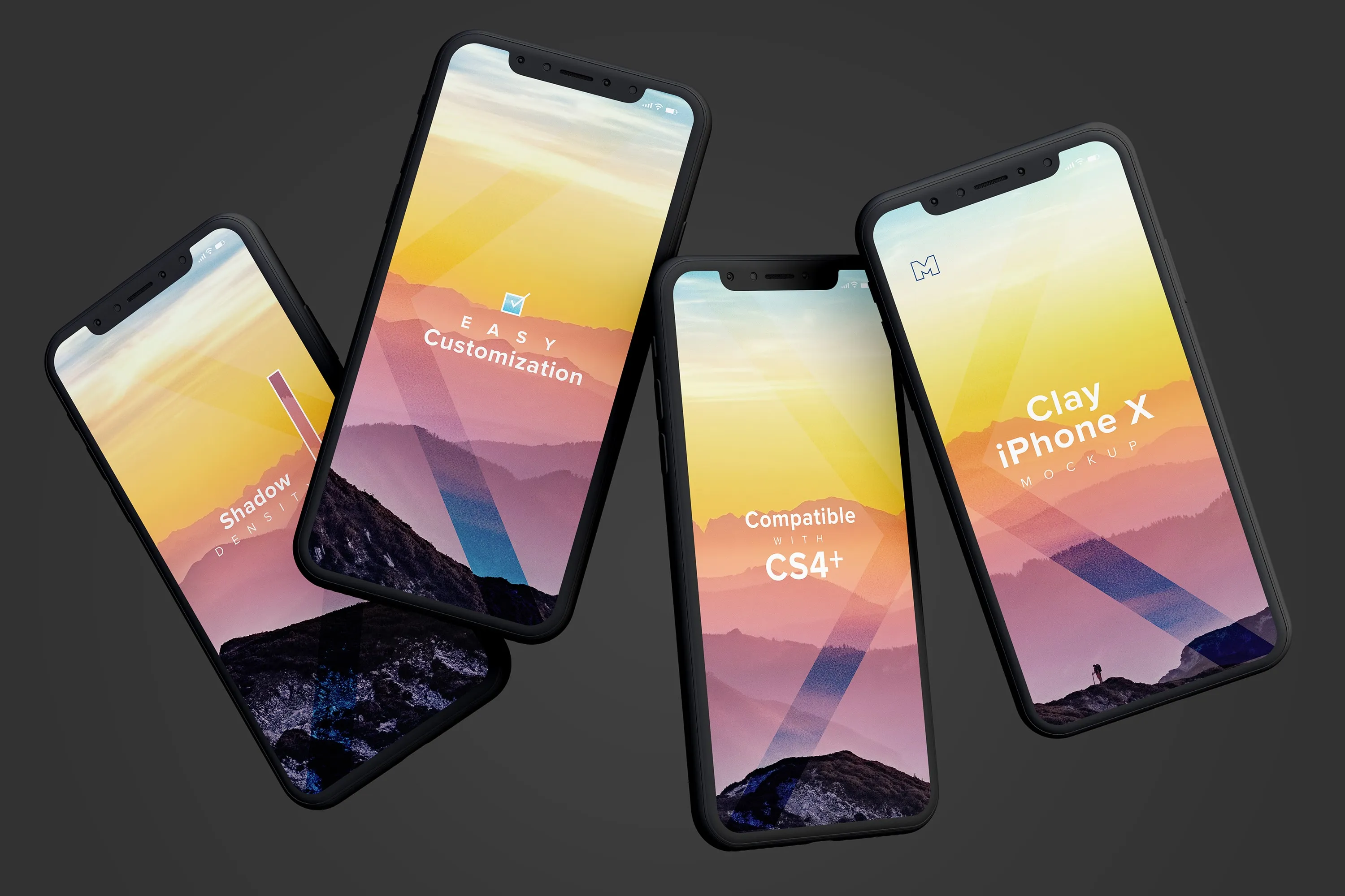 iPhone X智能手机APP设计演示黏土样机模板 Clay iPhone X Mockup 06插图