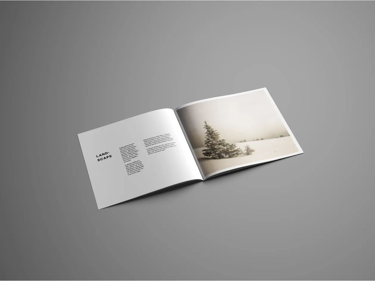 方形宣传册内页印刷效果图样机PSD模板 Square Brochure Mockup PSD插图(5)