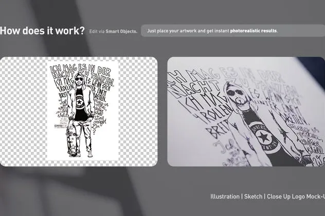 设计草图展示样机合集 Illustration Sketch Logo Close-Up Mock-Ups插图(3)