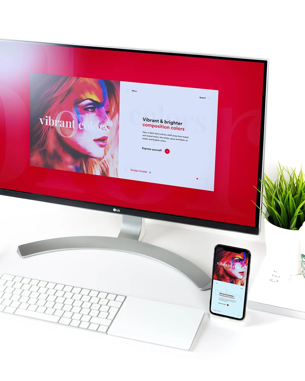 响应式UX设计作品展示素材库精选样机模板 Mobile app Mock Up插图(2)