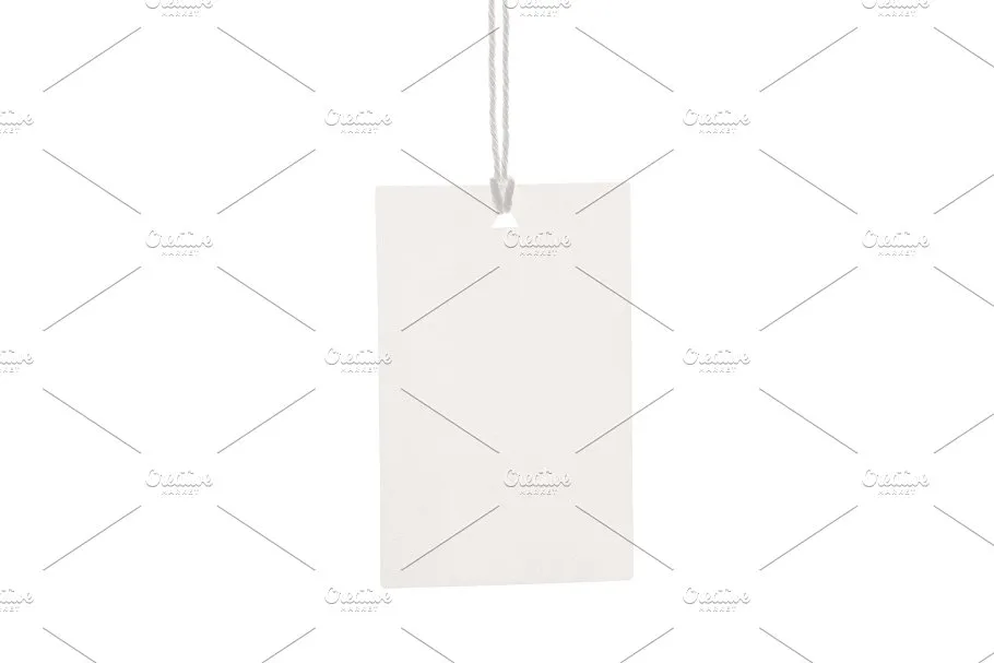 白色服装标签样机模板 Clothes label tag blank white mockup插图(1)