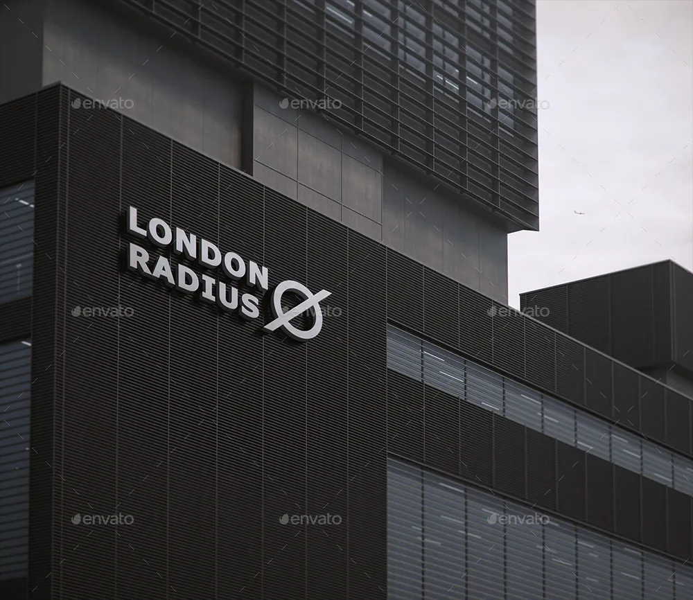 3D标志LOGO高楼墙面展示效果Mockups