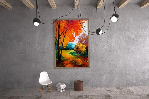 水彩油画手绘艺术作品画廊样机 Painting Gallery Mockup插图(1)