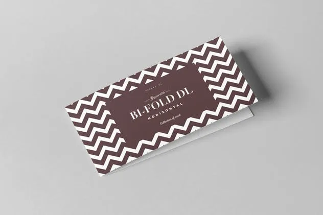 对折长方形小册样机模板2 Bi-Fold DL Horizontal Brochure 2插图(1)