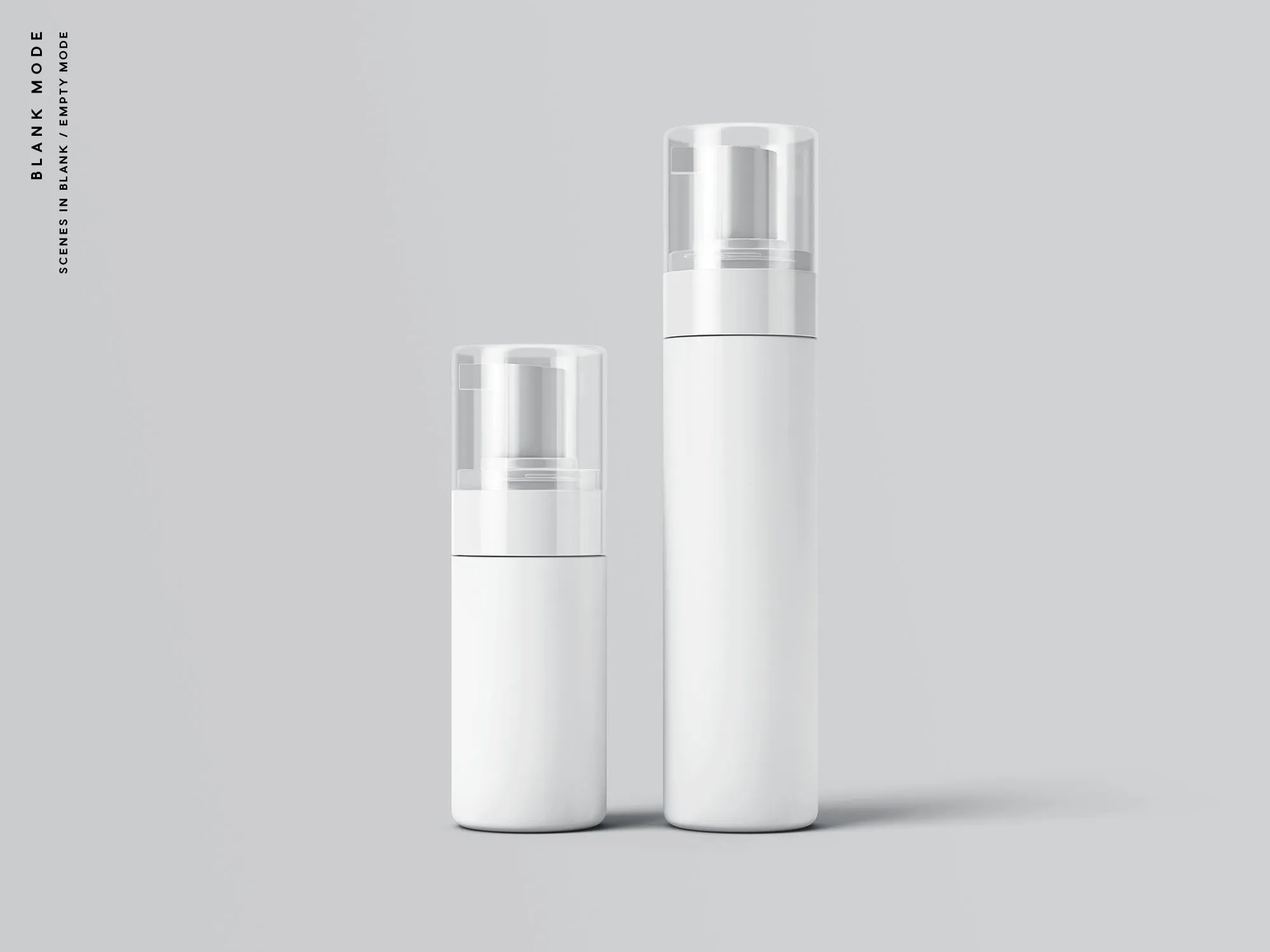 按压式化妆品护肤品瓶外观设计素材库精选模板 Cosmetic Bottles Packaging Mockup插图(9)