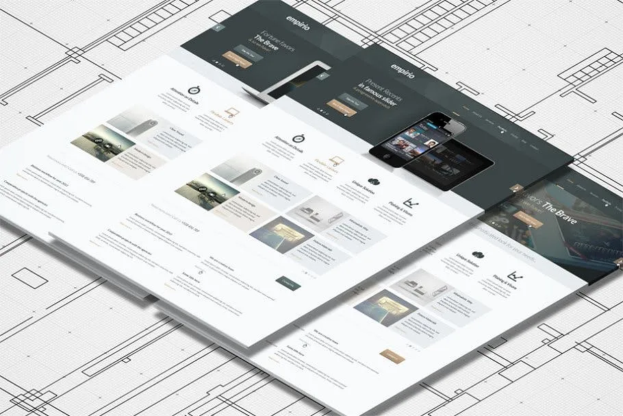A4传单印刷效果图等距网格样机模板 Isometric A4 Paper Mockup插图(3)