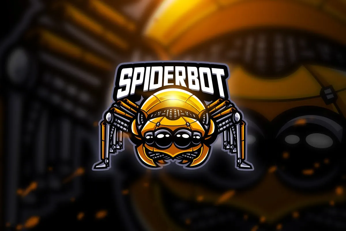 蜘蛛机器人电子竞技战队队徽Logo模板 Spiderbot#8211; Mascotamp; Esport Logo