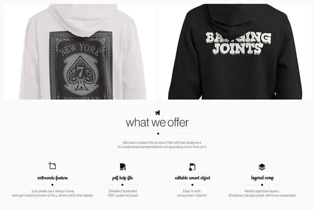 时尚印花T恤/长袖/运动连帽衫服装样机 T-Shirt Longsleeve Sweatshirt Hoodie Mockup插图(1)