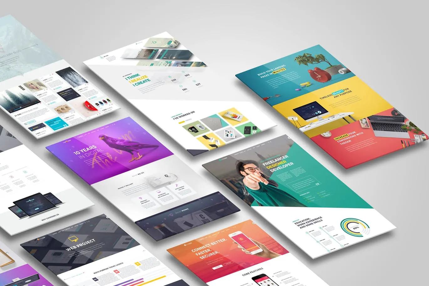 网站/传单/简历设计效果图样机模板 Web,Flyer,Resume or CV Mock up插图