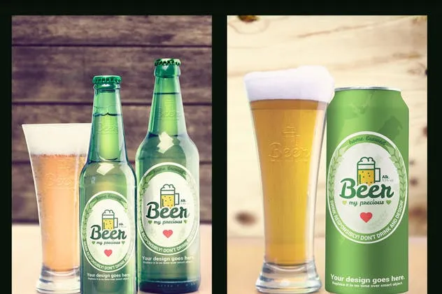 啤酒包装&品牌VI样机模板 Beer Package & Branding Mock-ups插图(6)