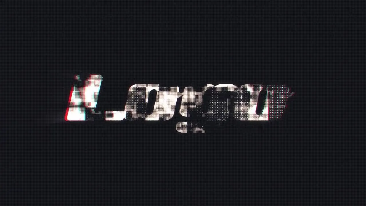 明亮动态的动画Glitched徽标像素设计精选AE模板