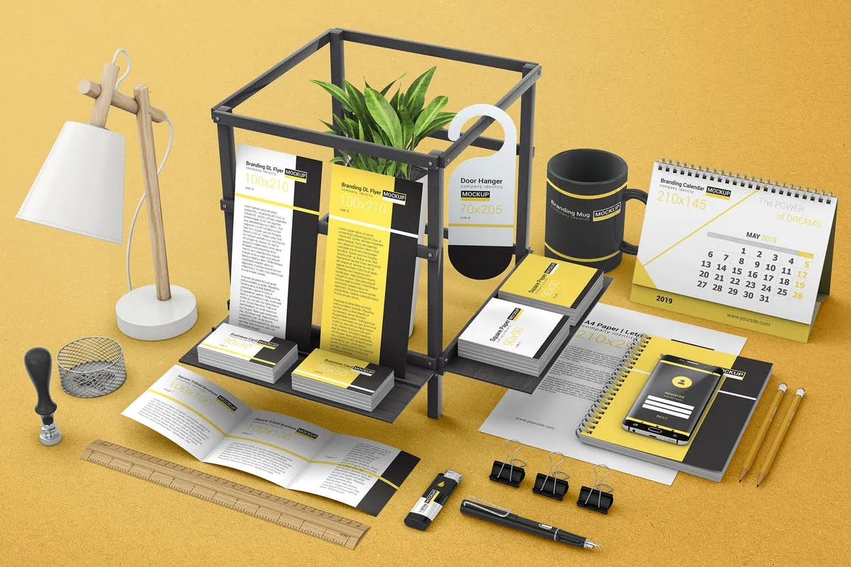 品牌企业办公用品场景样机合集 Brandingamp; Identity Mockups