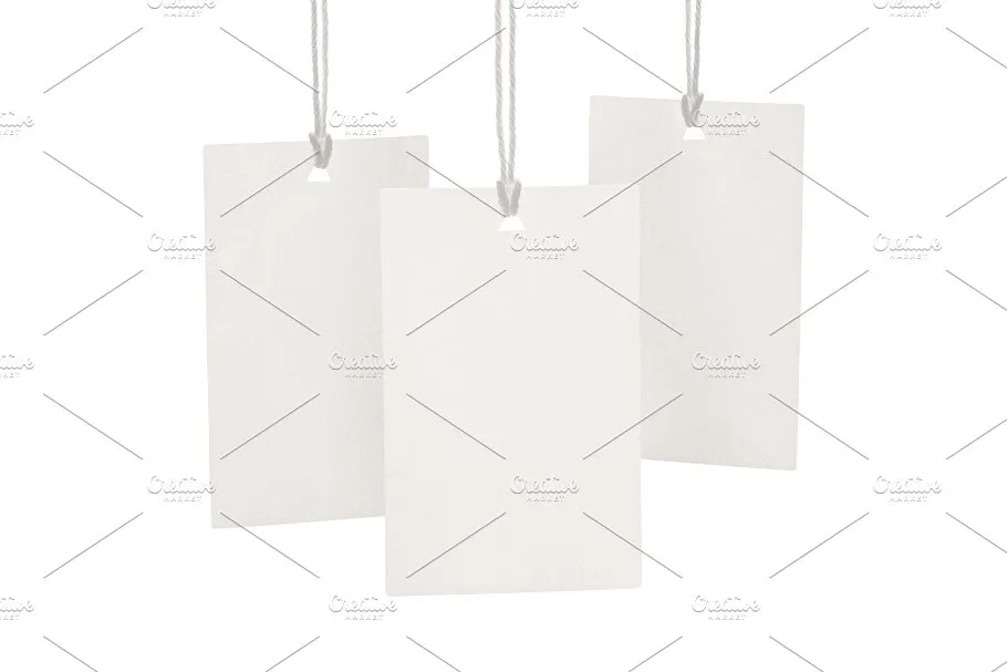 服装挂牌吊牌标签样机模板 Clothes label tag blank white mockup插图(1)