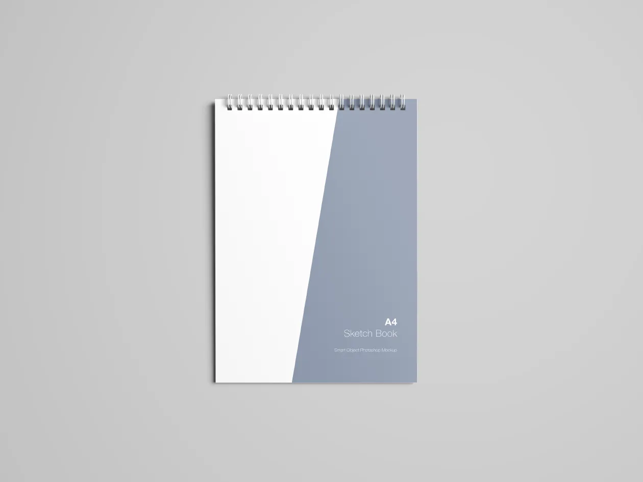 A4标准尺寸活页记事本封面设计样机 A4 Sketch Book Mockup插图(1)
