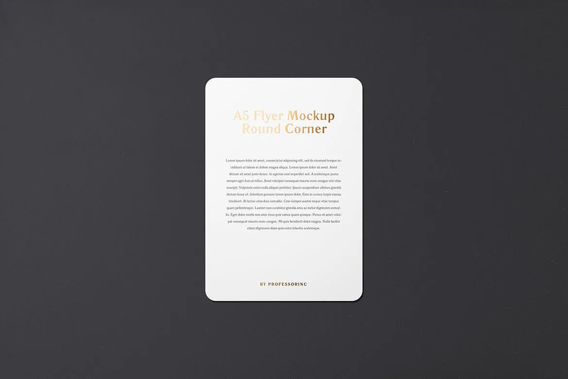 A5尺寸圆角传单纵向效果图样机素材库精选 A5 Portrait Flyer Mockup — Round Corners插图(1)