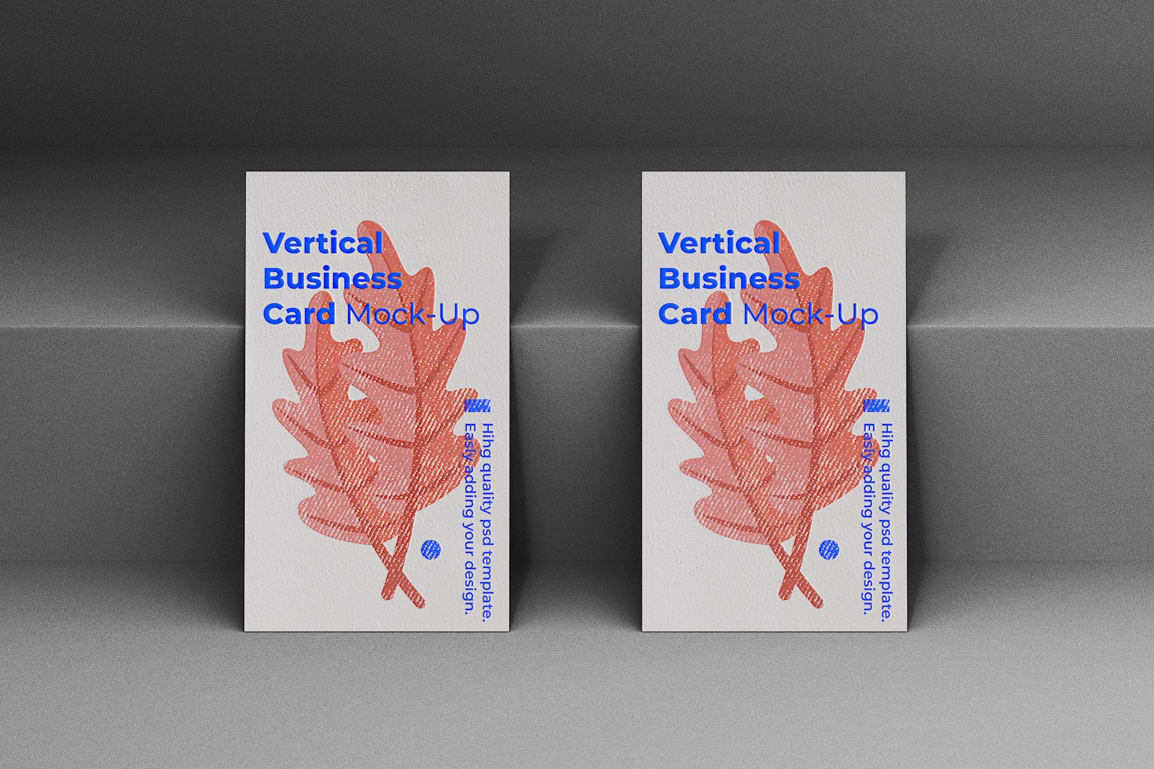 竖版企业名片设计立面效果图素材库精选模板 Vertical Business Card Mock-Up Template插图