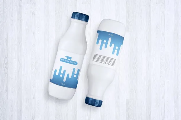 白色乳制品塑料瓶样机 Milk Bottle V.1插图(5)