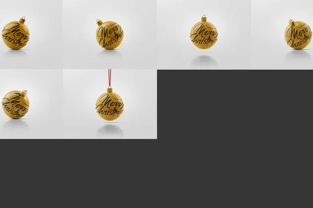 圣诞装饰球样机 Christmas Ball Mockup with Material Options插图(13)