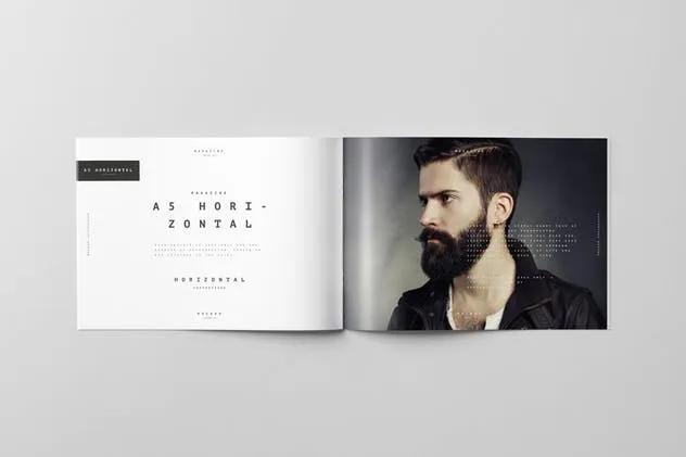 A5规格画册样机 A5 Horiozontal Brochure Mock-up插图(8)