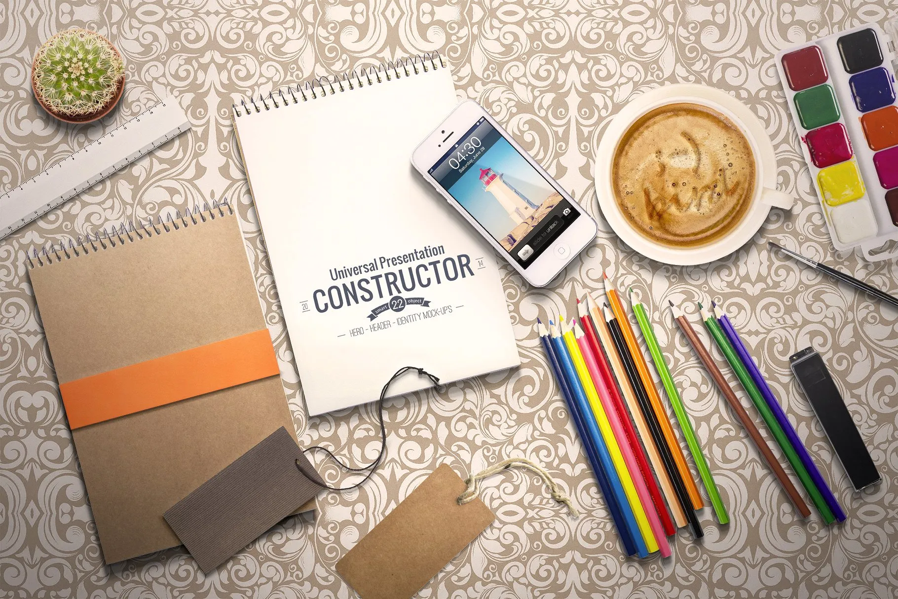 办公场景巨无霸样机模板 Hero Header Identity Mockups插图(3)