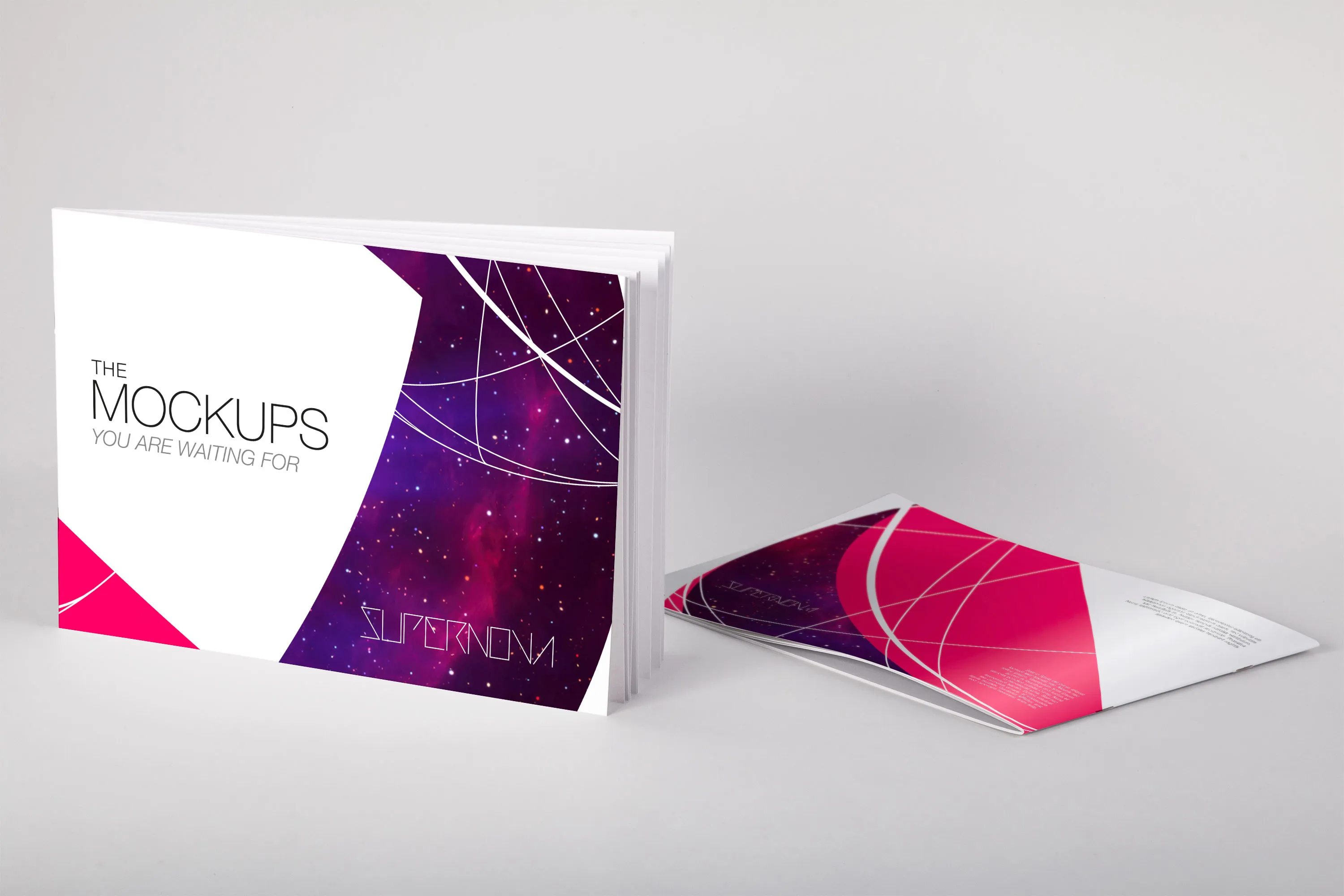 软封产品目录产品手册封面amp;封底设计PSD样机01 Softcover Landscape Catalog PSD Mockup 01