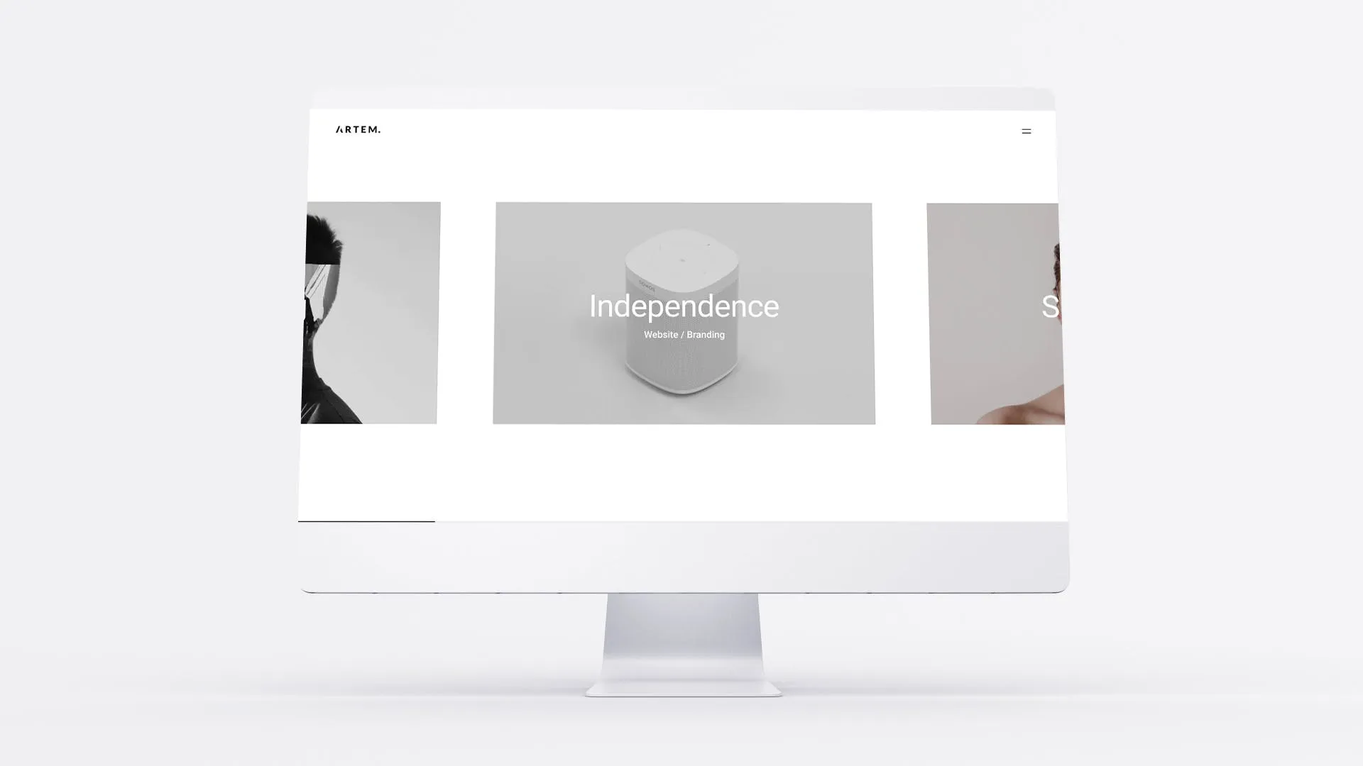 网站UI界面设计效果图预览白色iMac电脑样机模板 White iMac Mockup插图(4)