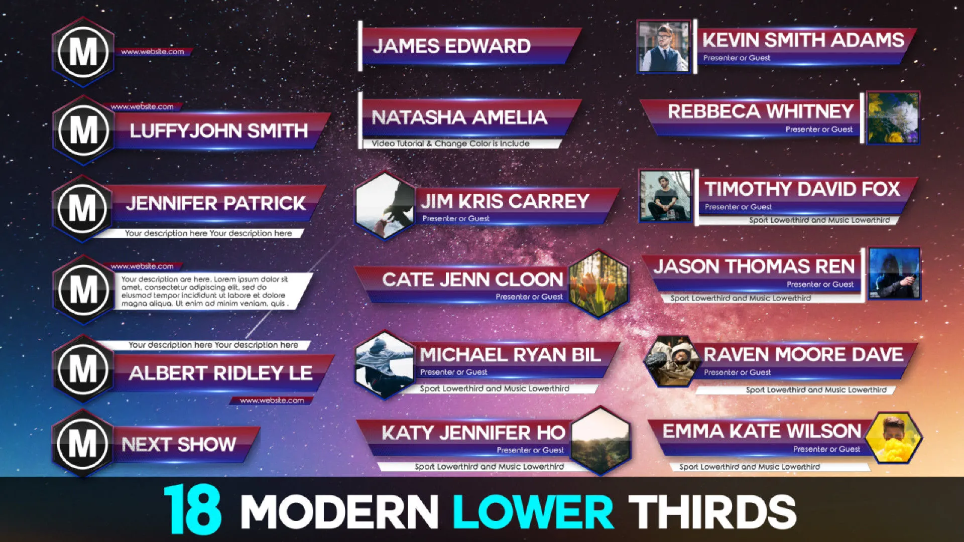 18个酷炫外观下三分之一动画像素设计精选AE模板