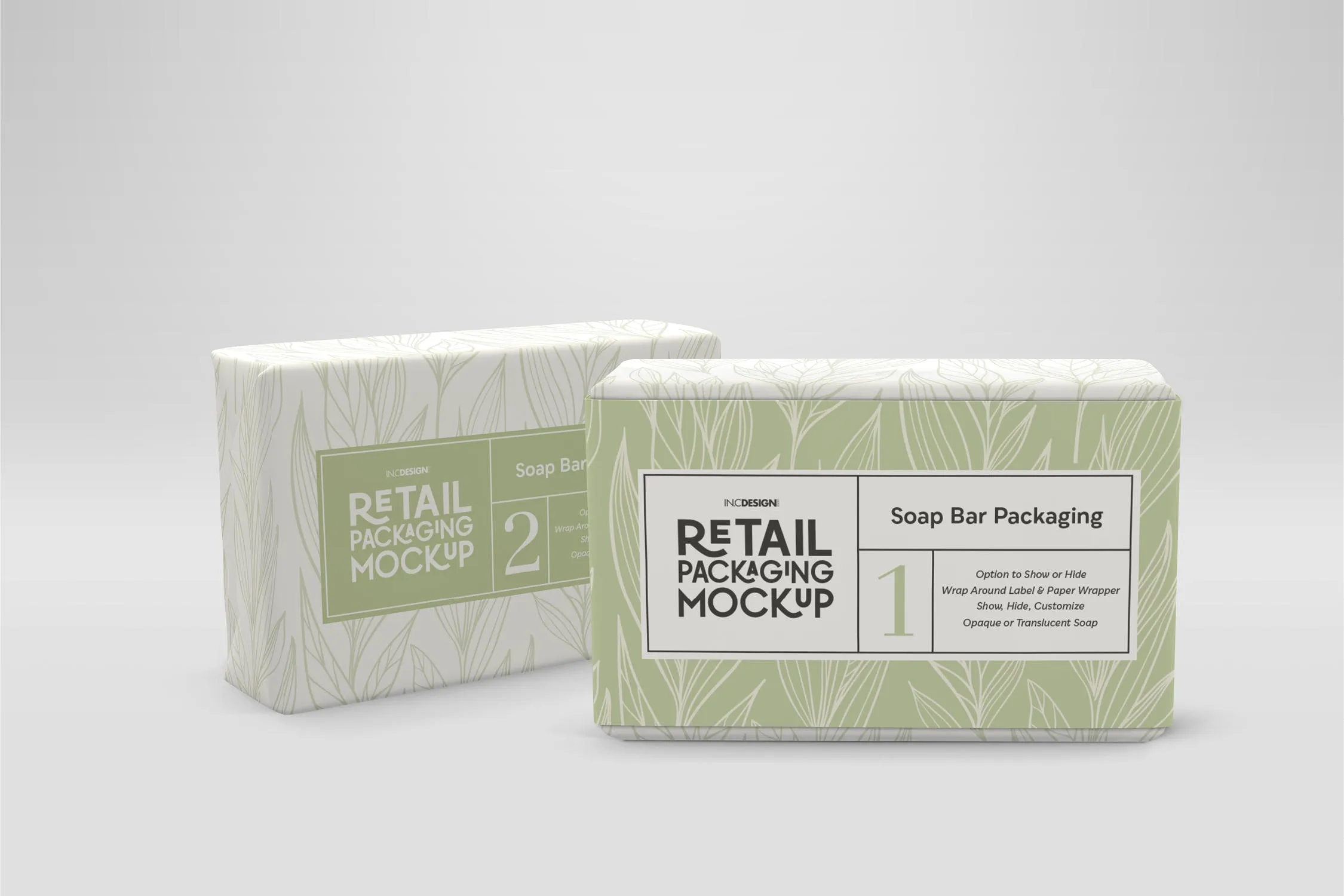 肥皂包装纸袋设计效果图素材库精选 Retail Soap Bar Packaging Mockup插图(2)