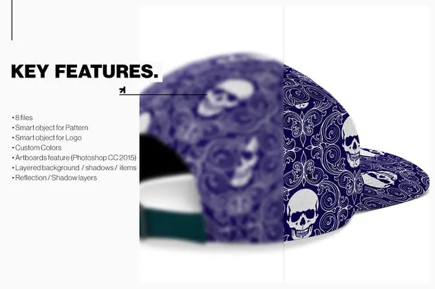 休闲棒球帽样机展示模板 Snapback FullCap Mockup插图(5)