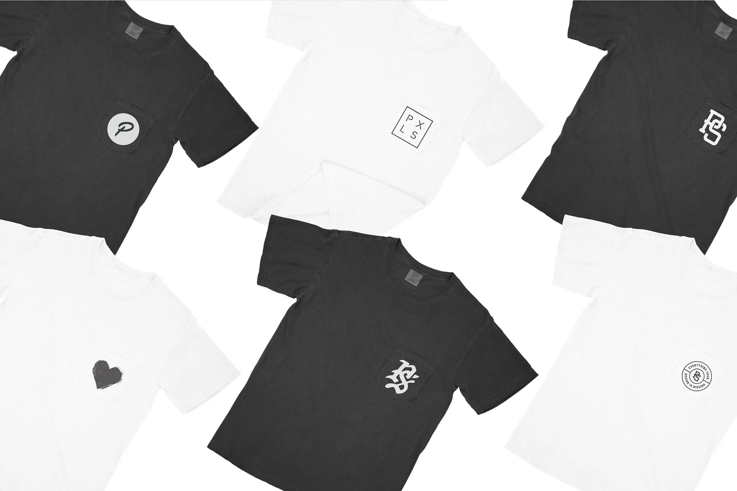 舒适的男士圆领T恤服装样机 Comfort Colors 6030 Adult Pocket Tee插图(1)