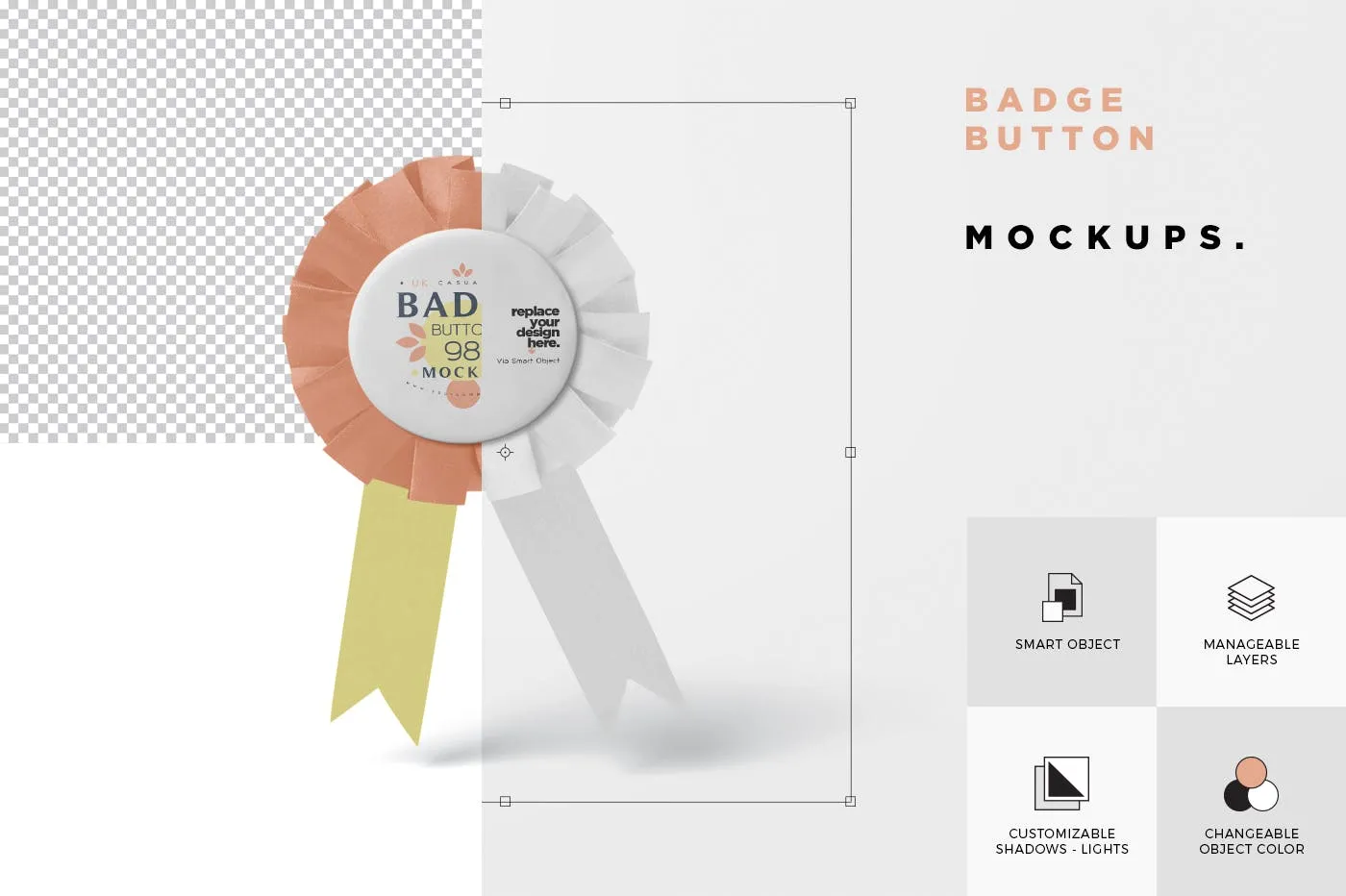 圆形徽章奖章设计图素材库精选模板 Badge Button Mock-Ups in round shape插图(5)