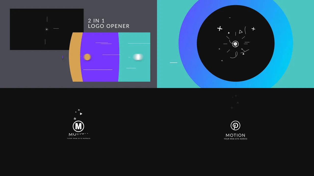 标志开启器徽标显示像素设计精选AE模板