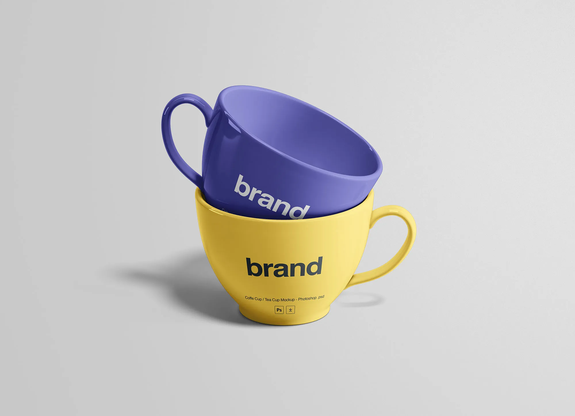 时尚高端的逼真质感的高品质茶杯水杯包装设计VI样机展示模型mockups插图(1)