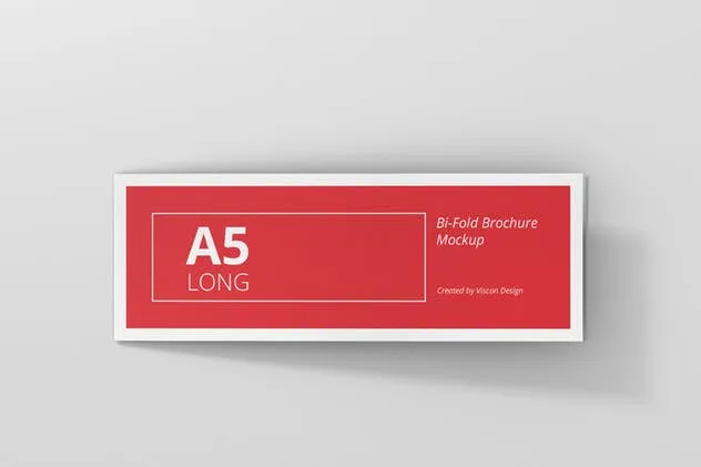 A5长双折页小册子传单样机 A5 Long Bi-Fold Brochure Mock-Up Landscape插图(11)