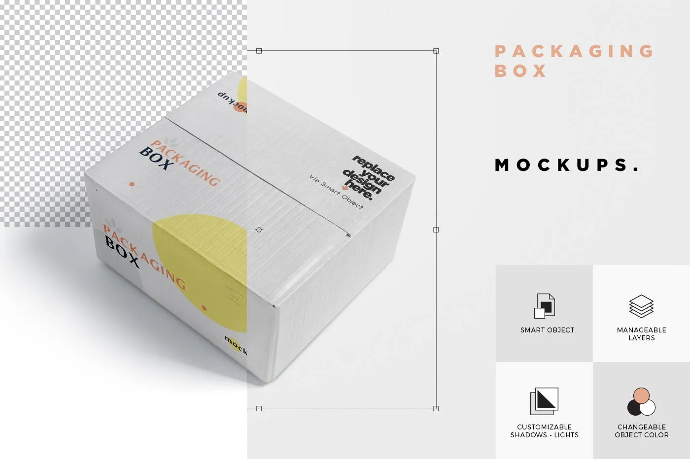 品牌定制包装箱物流快递包装箱外观设计样机 5 Packaging Box Mockups插图(6)
