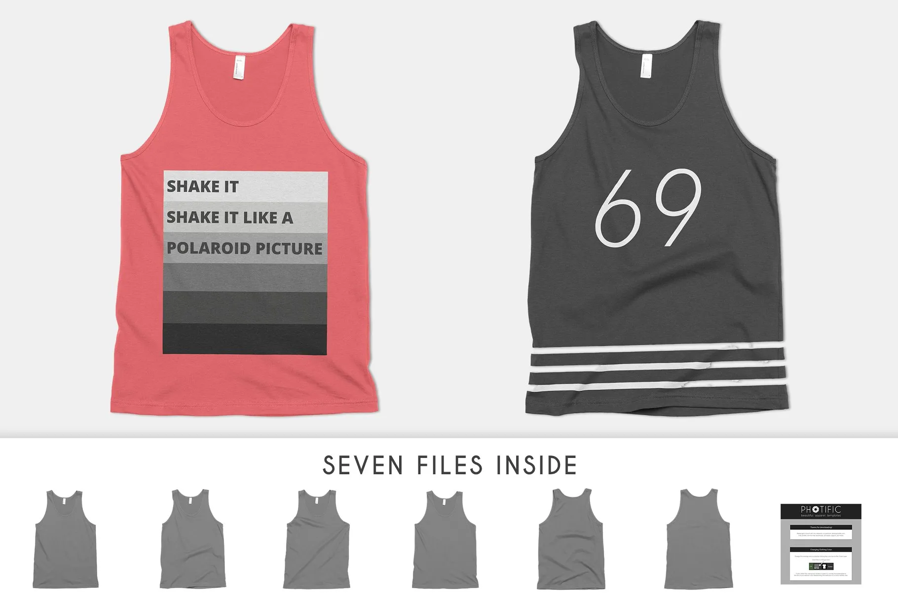 男士背心样机模板 American Apparel 2408 Tank Mockups插图(2)