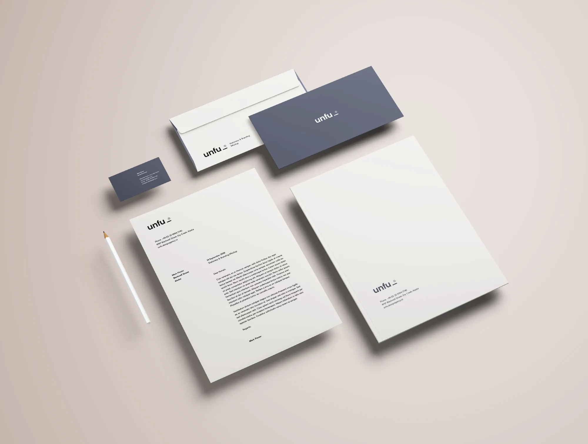 高端品牌VI设计办公用品预览样机PSD模板 Full Branding & Identity Mockup PSD插图(3)