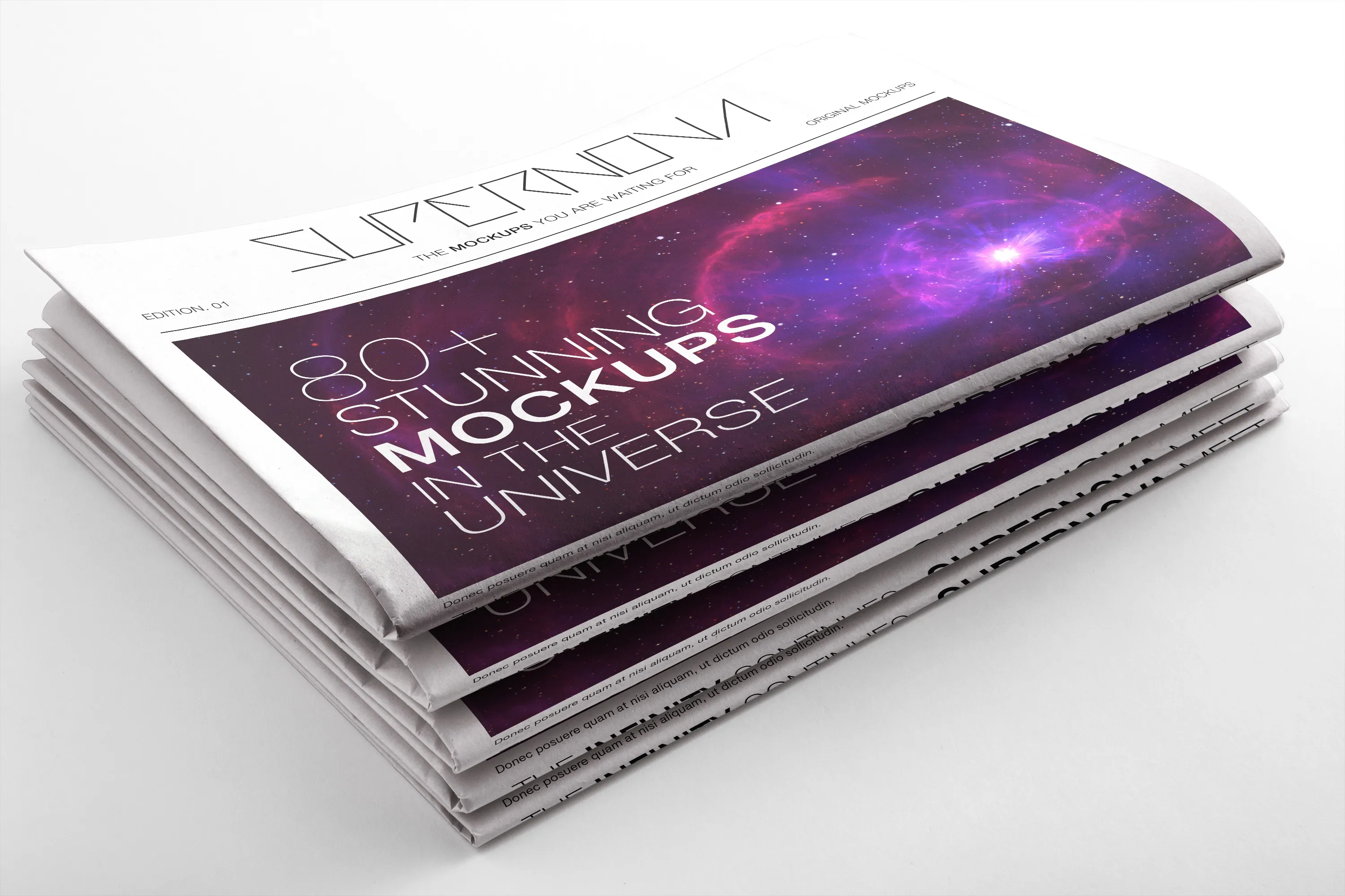 报纸版面设计局部效果预览图样机04 Newspaper PSD Mockup 04插图