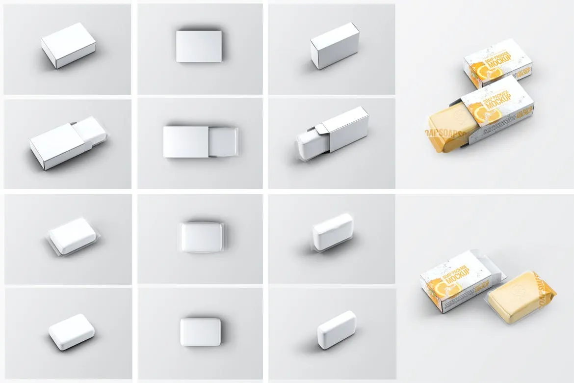 高品质的时尚香皂肥皂VI样机展示模型mockups插图