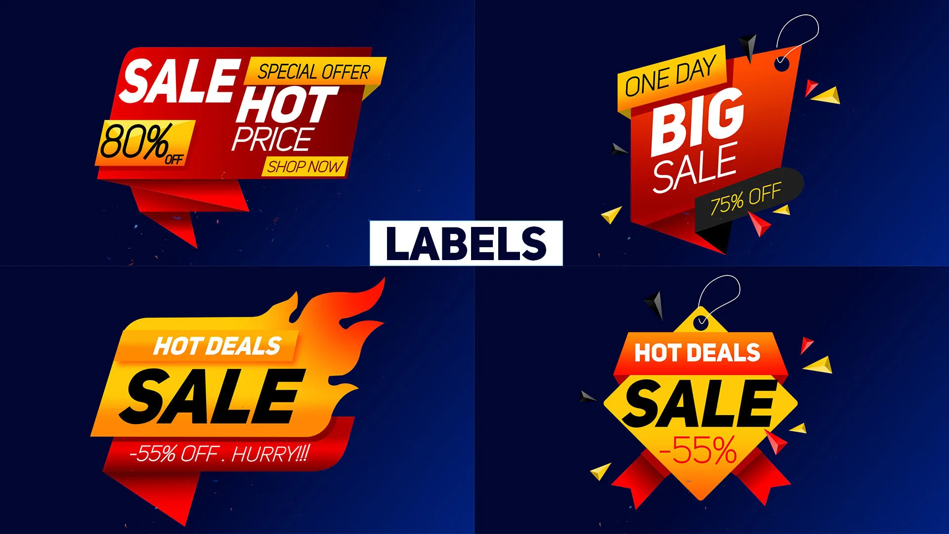 10个史诗般的销售标签像素设计精选AE模板