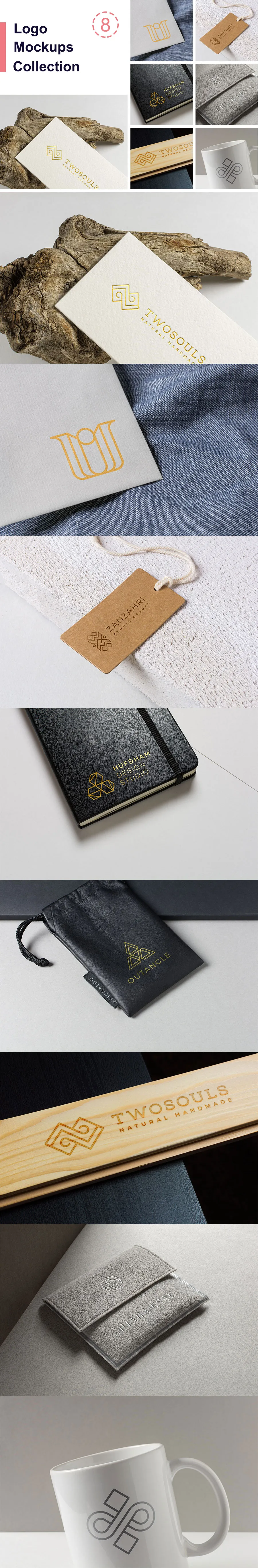 8套逼真的logo设计展示模型mockup下载[PSD]插图