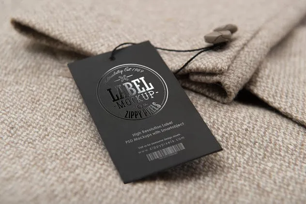 服装价格标签/吊牌设计样机 Clothing Label Mockups插图(3)