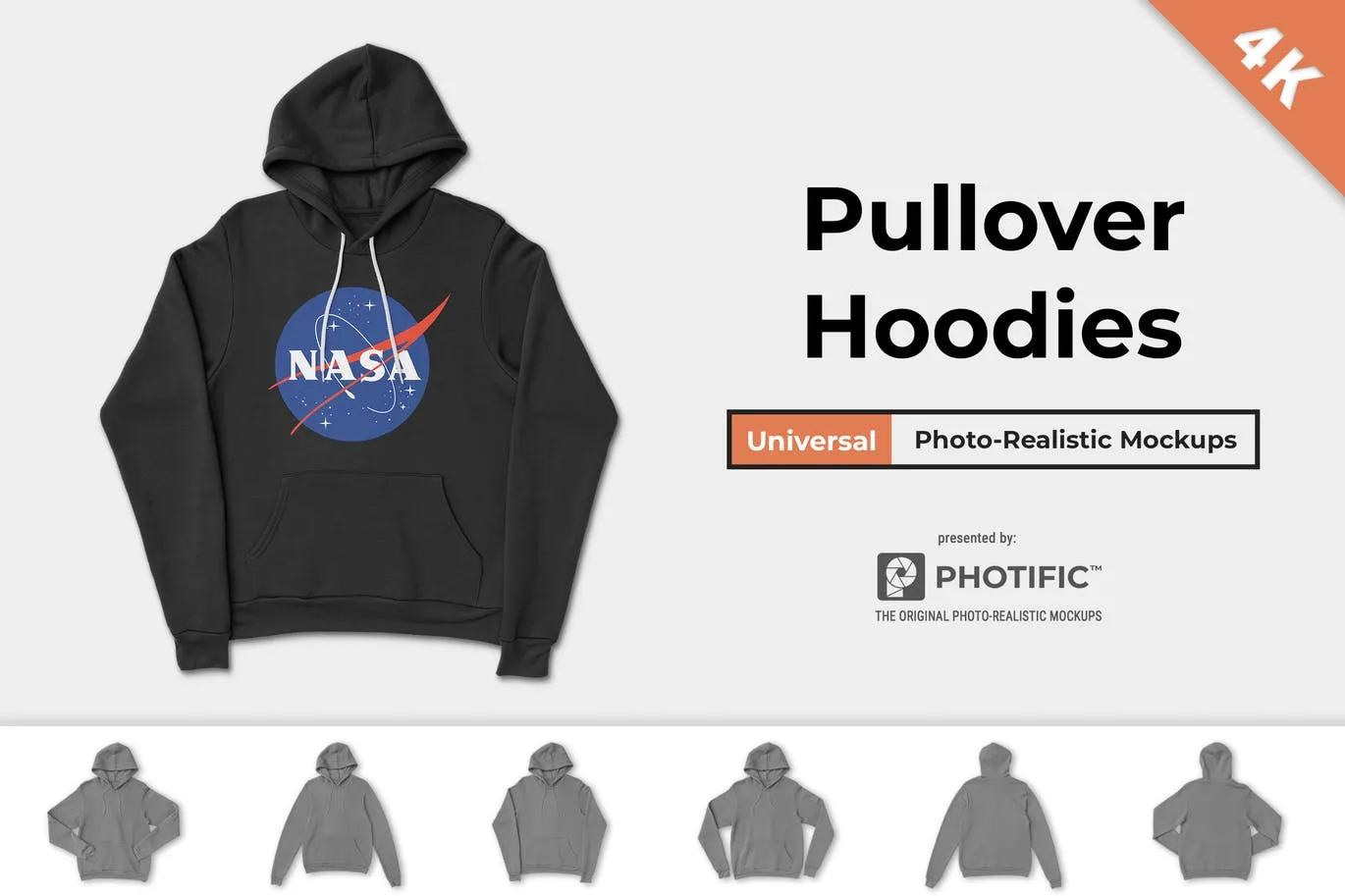 连帽卫衣胸前印花图案设计预览样机像素设计精选 Pullover Hoodie Sweatshirt Mockups