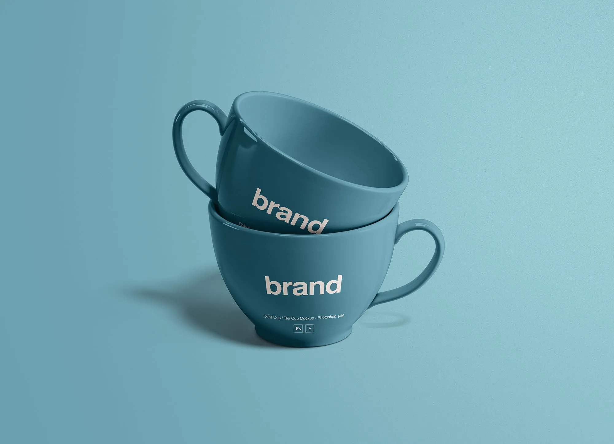 茶杯瓷杯外观设计效果图样机 Tea Cups Mockup