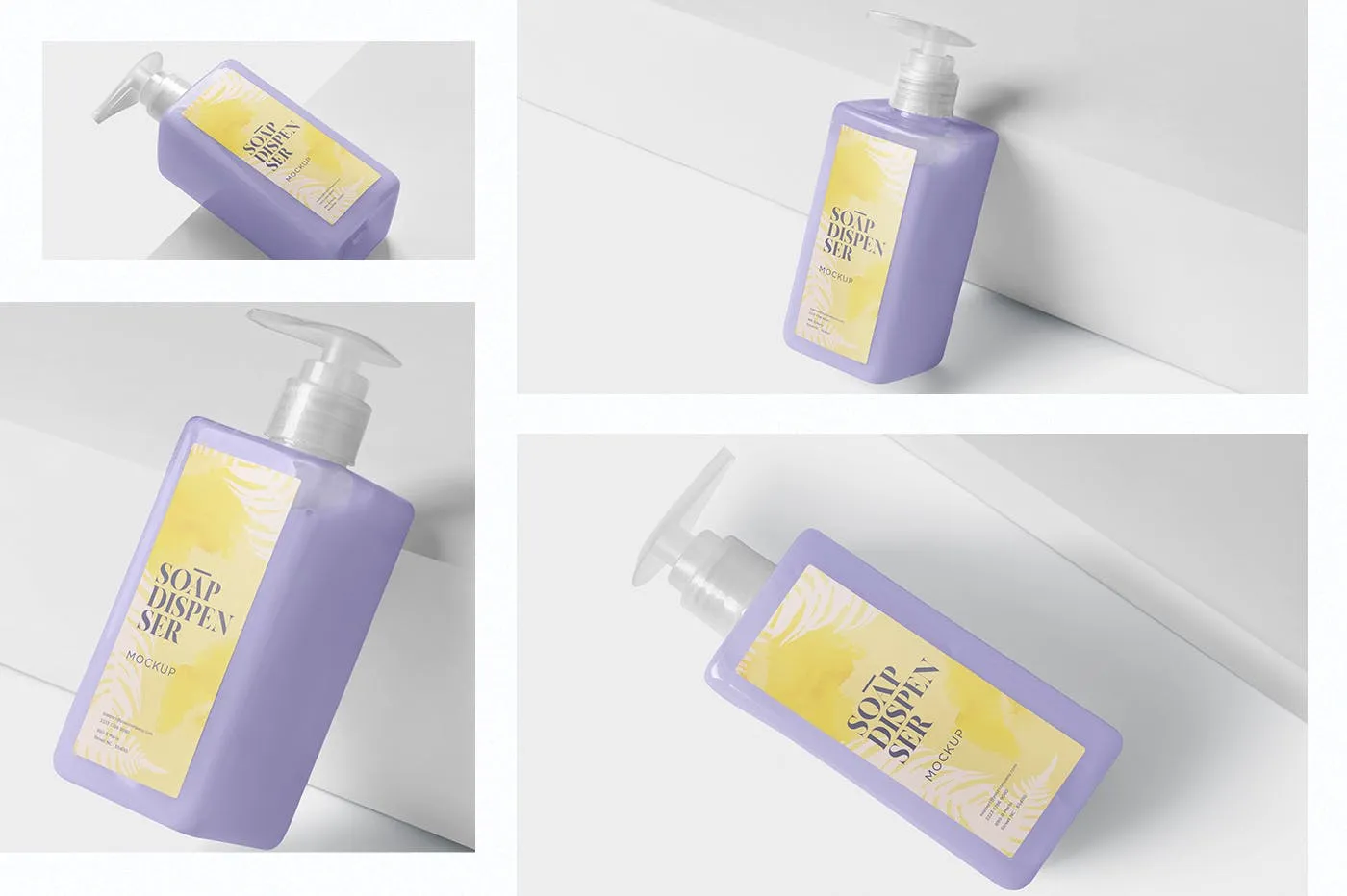 洗发水/沐浴露按压瓶设计效果图素材库精选 Soap Dispenser Mockup Rectangle – Medium Size插图(1)