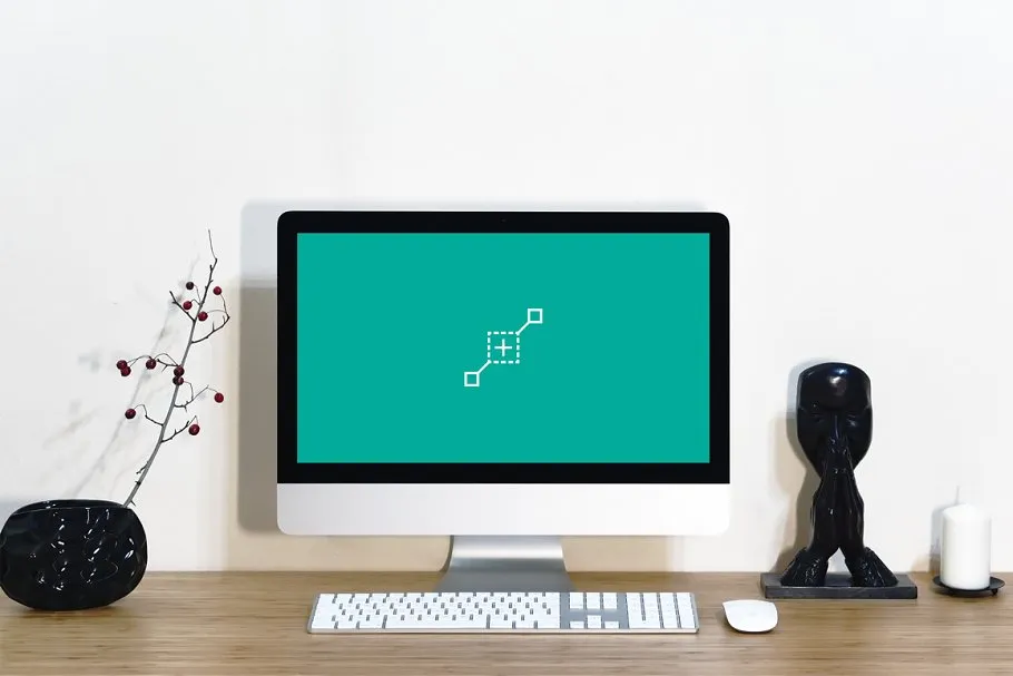 简易简约办公场景一体机电脑样机 Workspace Device PSD Mockup插图