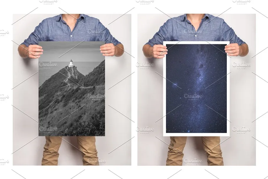 手持艺术作品展示样机模板 Artwork Presentation Mockup Male插图(3)